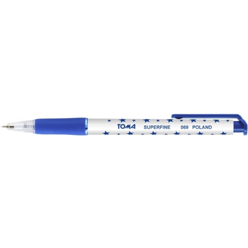 Długopis S-FINE GWIAZDKI automatyczny niebieski TO-069 TOMA