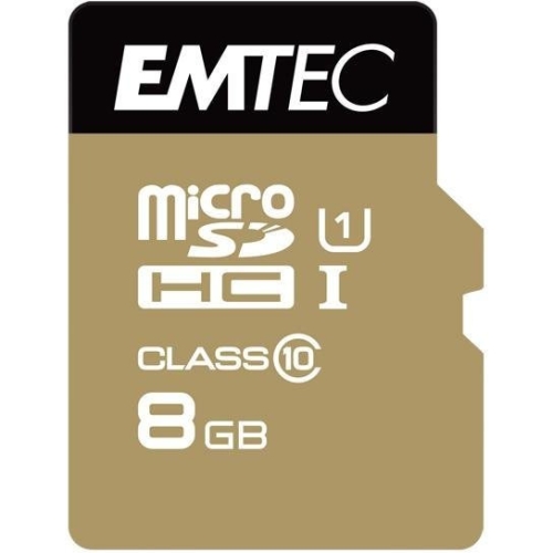 Pamięć MicroSD 8GB EMTEC MicroSDHC CL10 GOLD+ ECMSDM8GHC10GP