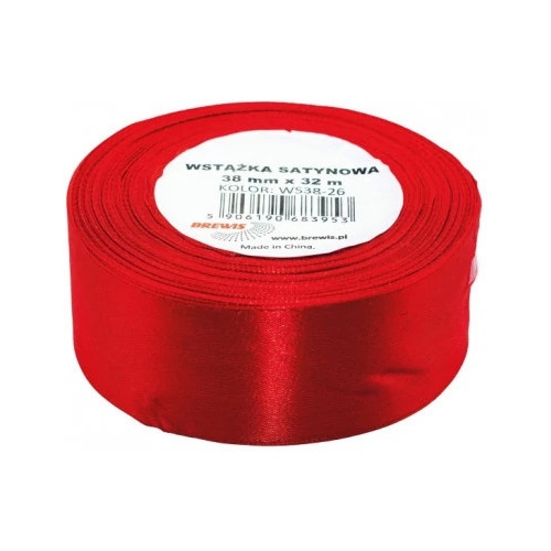 Wstążka satynowa 38mm/32m 26 jasny czerwony BREWIS