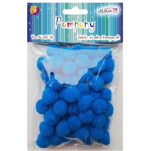 Pompony POM-404 niebieskie 2cm op.60szt. ALIGA