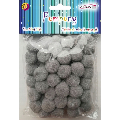 Pompony POM-411 szary 2cm op.60szt. ALIGA
