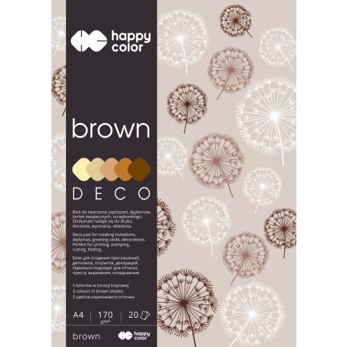 Blok A4 20k 170g 5 kolorów DECO BROWN HA 3717 2030-072 HAPPY COLOR