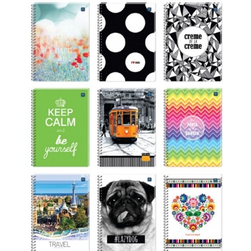 Kołonotatnik A5 120k kratka miękka oprawa INTERDRUK