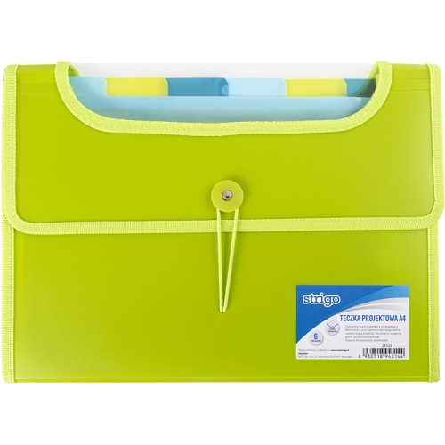 Teczka VFILE PP A4 z 6 przekładkami zielona SF033 STRIGO