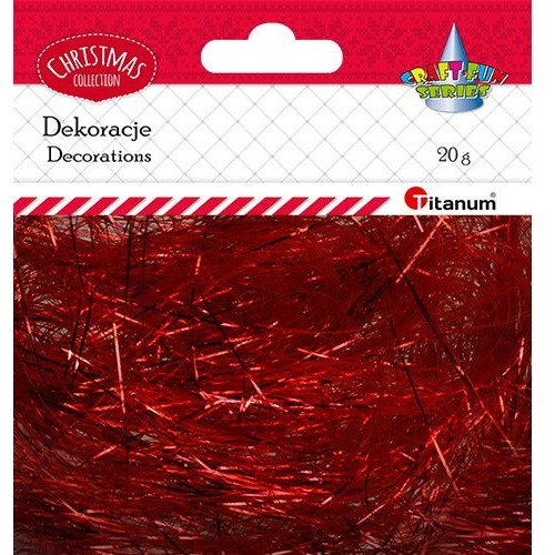 Włos anielski 20g czerwony metaliczny 389728 TITANUM