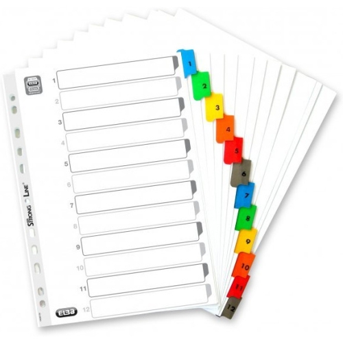 Przekładki kartonowe numeryczne A4 1-12 MYLAR 100204616 OXFORD