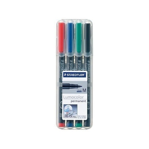 Foliopis permanentny M317 WP4 etui 4szt. STAEDTLER CD BK4 S317WP4