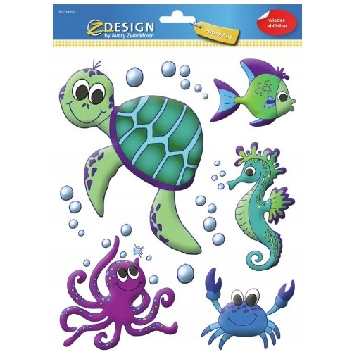 Naklejki foliowe Z-Design na okno MORSKIE ZWIERZĘTA 54994 AVERY ZWECKFORM