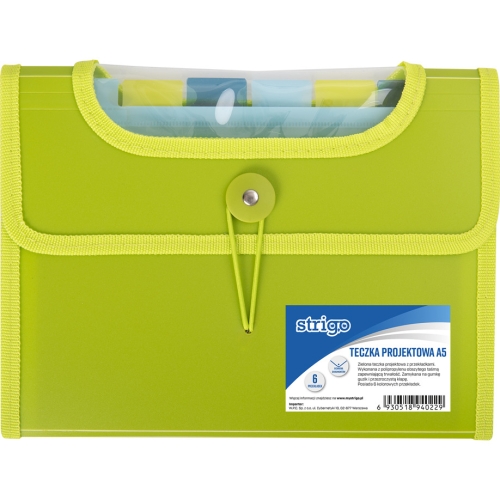 Teczka VFILE PP A5 z 6 przekładkami zielona SF041 STRIGO