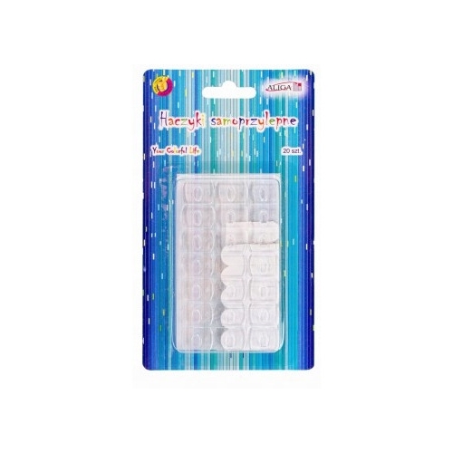Haczyki samoprzylepne bezbarwne 1,8x1,3cm 20szt. PH-2846 ALIGA