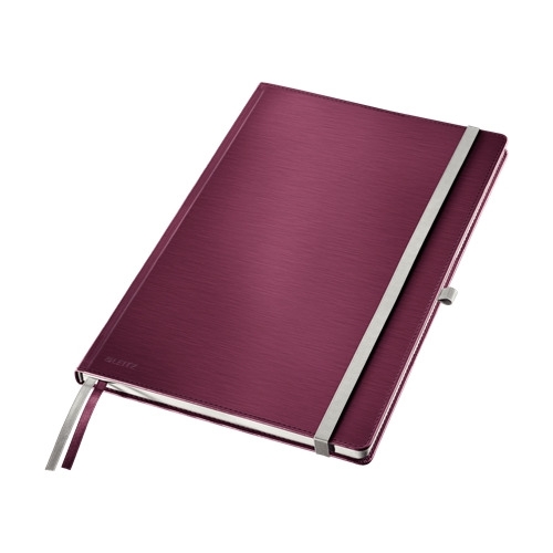 Notatnik twardy LEITZ STYLE A4 kratka ciemnoczerwony 44760028