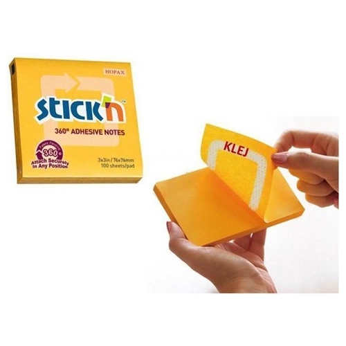 Bloczek STICK`N 76x76mm 360stopni ciemnożółty 21551