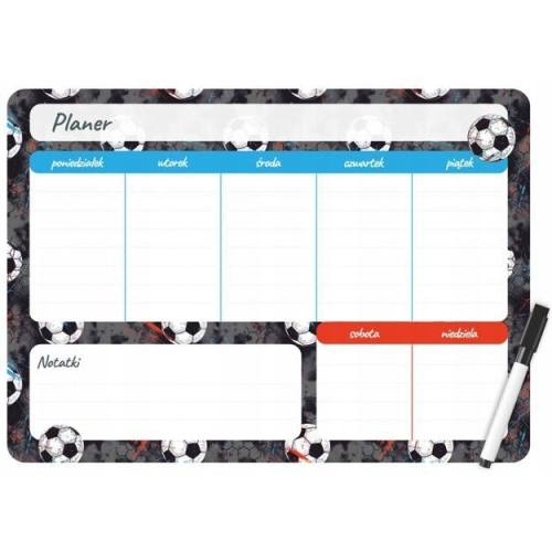 Planer magnetyczny na lodówkę Plan lekcji 35x25cm tygodniowy + marker PM-02-02 BIURFOL