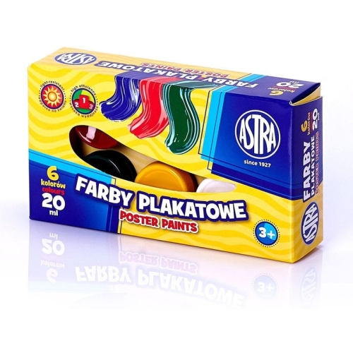 Farby plakatowe 6 kolorów - 20 ml 301109001 ASTRA