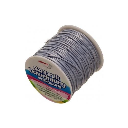 Sznurek bawełniany woskowany 1mm*25m srebrny SBW3 BREWIS