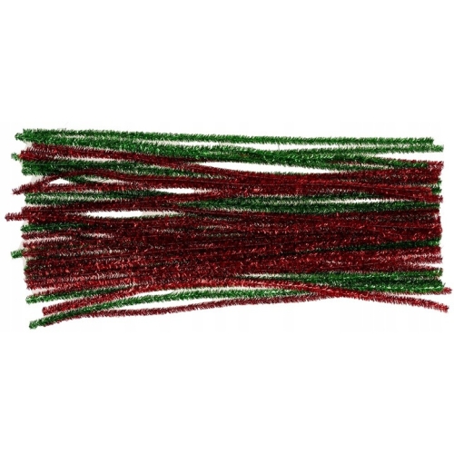 Druciki kreatywne DR29 metaliczne zielone+czerwone 30cm (40) BREWIS