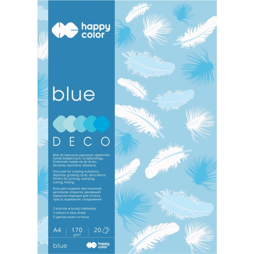 Blok A4 20k 170g 5 kolorów DECO BLUE HA 3717 2030-032 HAPPY COLOR