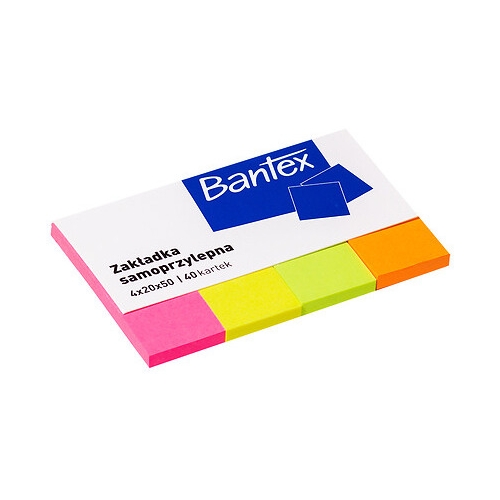 Zakładka indeksująca 20x50mm 4x40k neonowe 400086402 BANTEX