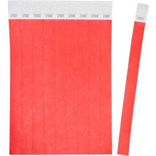 Opaski na rękę 256x19mm (50 arkuszy = 500 opasek) neonowe czerwone TYVRD-50 AVERY