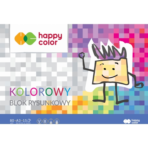 Blok rysunkowy kolorowy A3 15k 80g HA 3708 3040-09 HAPPY COLOR
