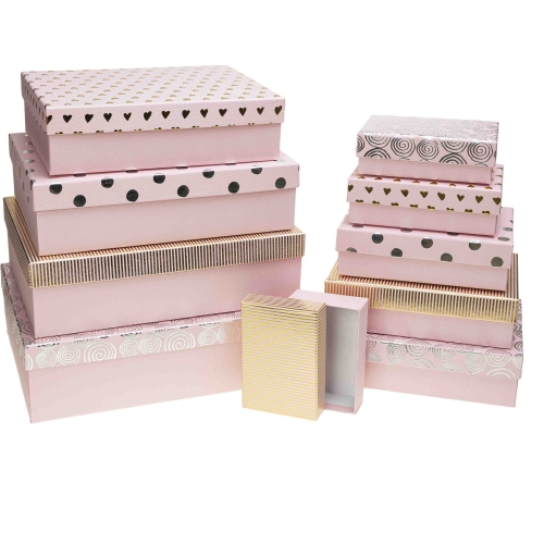 Zestaw pudełek ozdobnych PUG-22008-PR-HS (10szt) ROZETTE