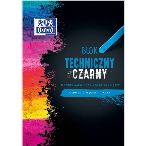 Blok techniczny A3 10k 210g czarny 400093235 OXFORD