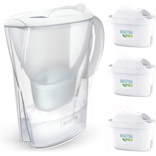 Dzbanek filtrujący BRITA Marella biały 2,4l + 3szt filtr do wody Maxtra Pro Pure Performance