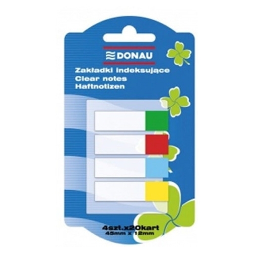 Zakładki indeksujące PP 12x45mm 4x20kartek 7568001PL-99 DONAU