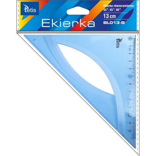 Ekierka równoramienna 13cm NIEBIESKA BL013-B TETIS