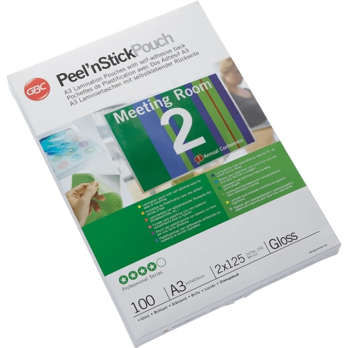 Samoprzylepna folia do laminacji GBC Peel`nStick, A3, 125 mic. 3747236