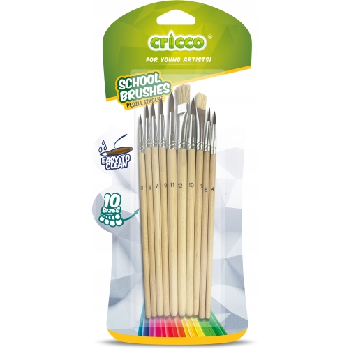 Pędzelki szkolne 10szt. blister CR364B10 CRICCO