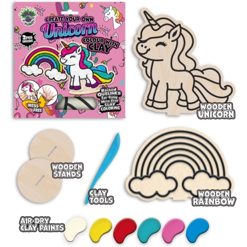 Zestaw do kolorowania plasteliną na drewnie JEDNOROŻEC 0465-0073-09 Panta Plast