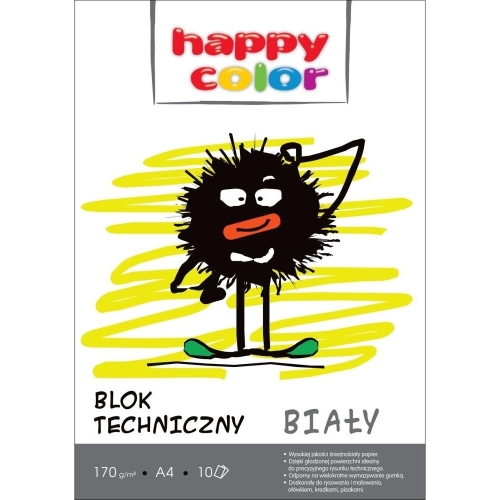 Blok techniczny A4 170g biały 3550 2030-0 HAPPY COLOR