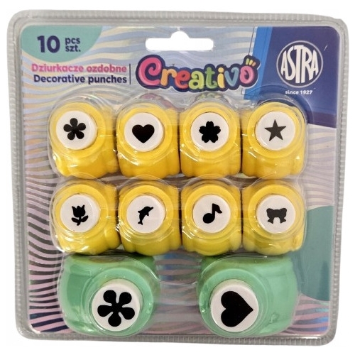Zestaw kreatywny 3 ASTRA Creativo 10szt. dziurkacze 10mm 8szt., 18mm 2szt. 334025903