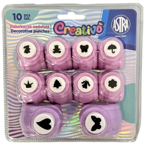 Zestaw kreatywny 4 ASTRA Creativo 10szt. dziurkacze 10mm 8szt., 18mm 2szt. 334025904