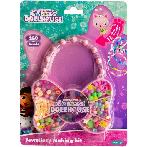 Zestaw koralików Gabbys Dollhouse 250szt.+2m gumki Motyl ASTRA 334024007