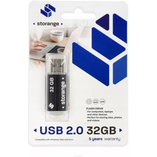 Pamięć USB-A 32GB USB 2.0 PB32GBBLK STORANGE