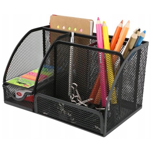 Przybornik na biurko NATUNA siatka czarny 223x140x130mm (6B)