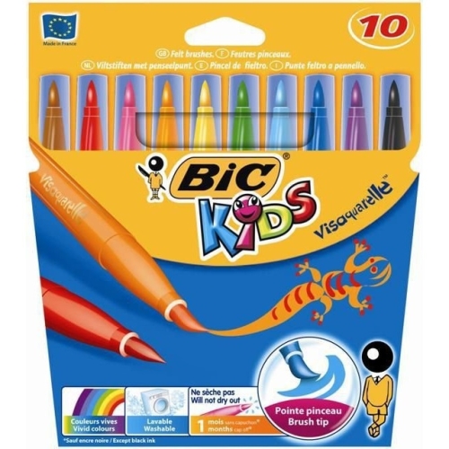 Flamastry 10kol.VISAQUARELLE 828964 BIC z koń.pędzelkową