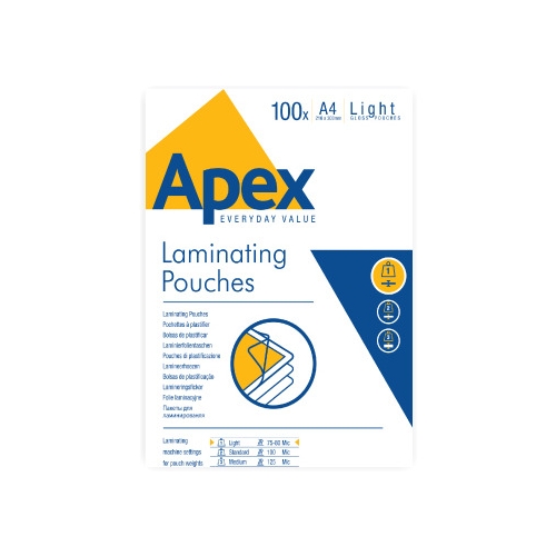 Folia do laminacji A4 light 75-80mic. (100szt.) APEX 6003201 FELLOWES