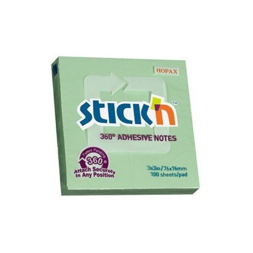 Bloczek STICK"N 76x76mm 360stopni zielony 21552