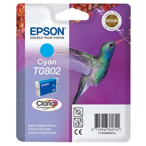Tusz EPSON (T0802/C13T08024010) niebieski 250str Stylus Photo R265/360
