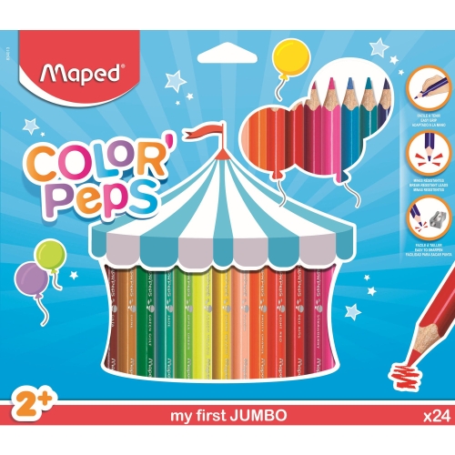 Kredki trójkątne MAPED COLORPEPS JUMBO 24kolorów 834013
