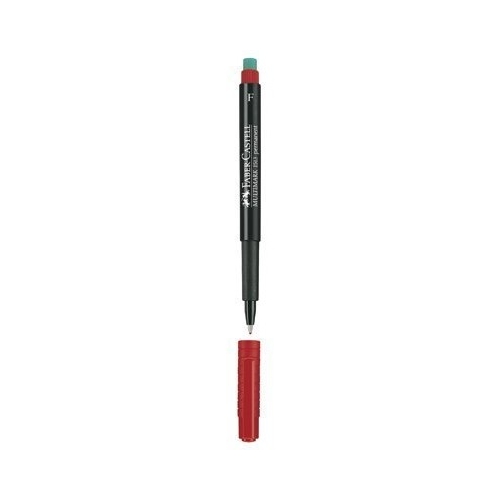Foliopis z gumką OHP MULTIMARK F 0.6mm czerwony 151321 FABER-CASTELL