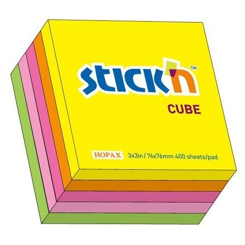Bloczek STICK`N 76x76mm 400k mix 5 kolorów neonowych 21012