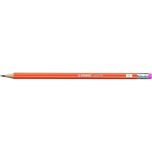 Ołówek STABILO 160 z gumką 2B pomarańczowy 2160/03-2B