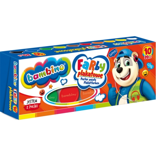 Farby plakatowe BAMBINO 10 kol.20ml ST.MAJEWSKI