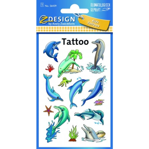 Naklejki tatuaże dla dzieci DELFINKI 56439 Z-DESIGN TATTOO AVERY ZWECKFORM
