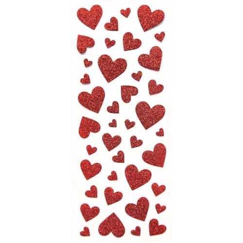Naklejki błyszczące SERDUSZKA czerwone 254055 Galeria Papieru