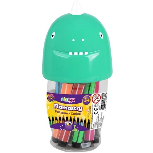 Flamastry 12 kolorów JUMBO Dinozaur SSC291 STRIGO